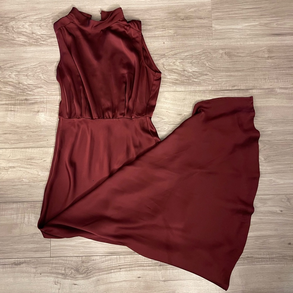 Full length satin dress